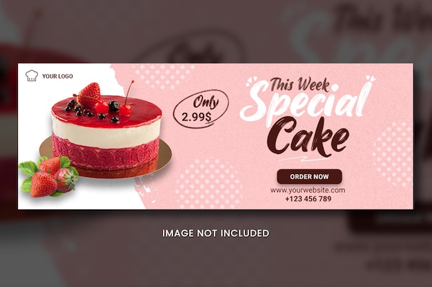 PSD valentine cake facebook cover design