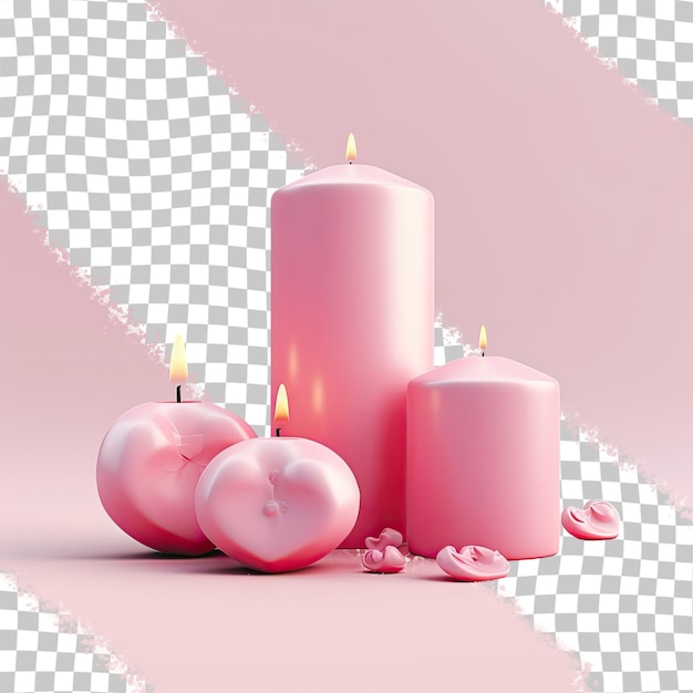 PSD valentine candles in pink