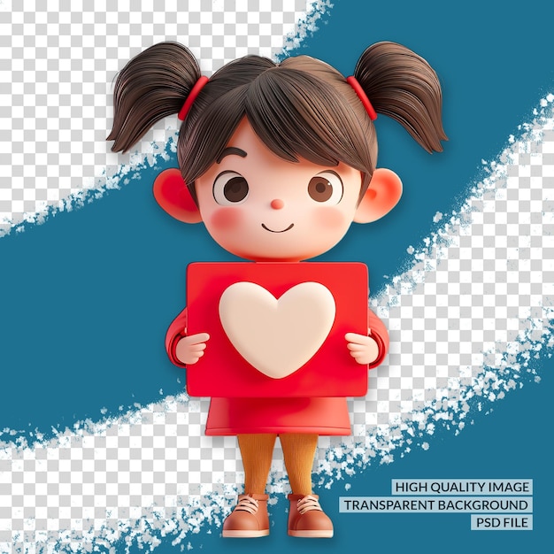 valentine character 3D PNG clipart transparent isolated background