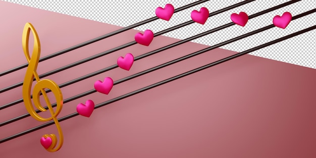 PSD concetto di san valentino in rendering 3d isolato