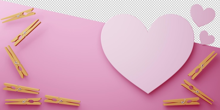 PSD valentine concept in 3d rendering isolated