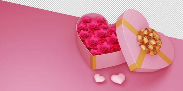 PSD valentine concept illustration in 3d rendering