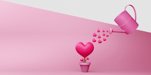 PSD valentine concept in 3d-rendering geïsoleerd