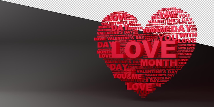 PSD valentine-concept met harten in het geïsoleerde 3d teruggeven