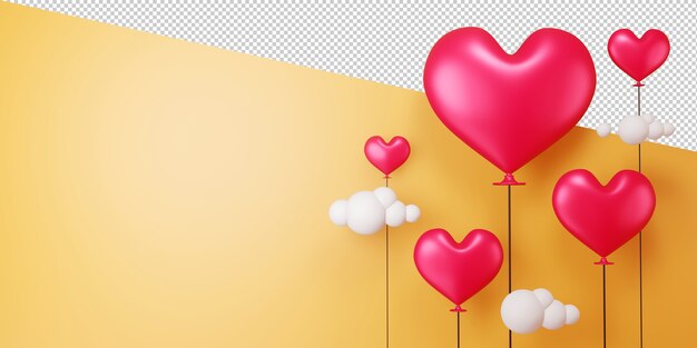 Concetto di san valentino con rendering 3d display vuoto