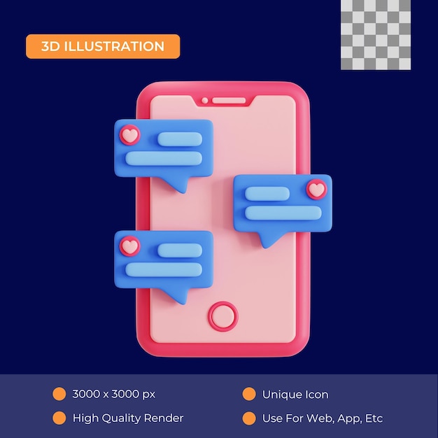Valentine Czat Ilustracja 3D
