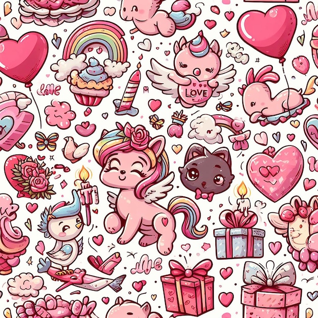 PSD valentine day animals pattern