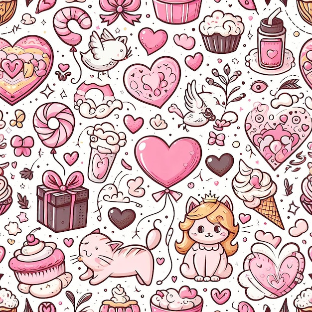 PSD valentine day animals pattern