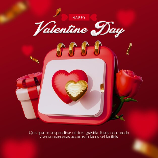 PSD valentine day banner instagram social media post template