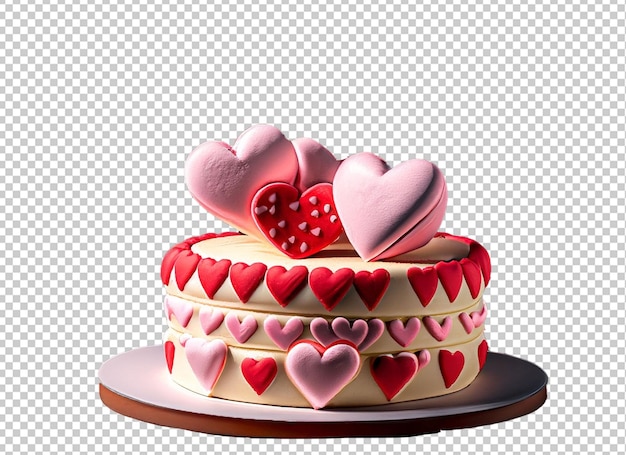 valentine day cake decorated with marshmallow