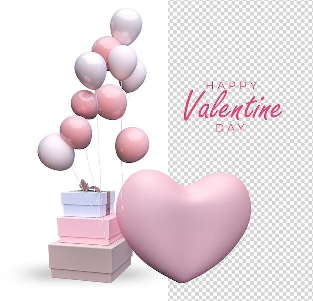 PSD valentine day decoration mockup design