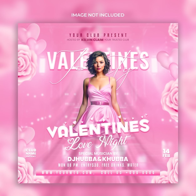 PSD valentine day love day party flyer design template