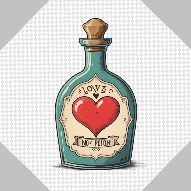 PSD valentine dog couple illustration transparent png clipart
