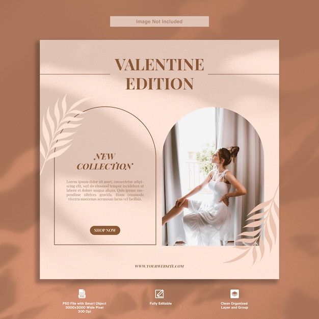 Valentine Edition New Collection Women Fashion Elegant Theme Instagram Post Template