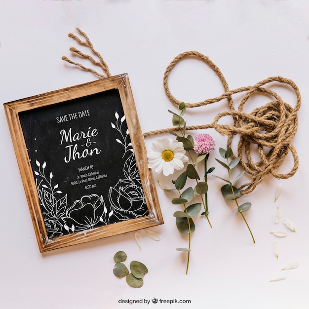 PSD valentine elements and frame mockup