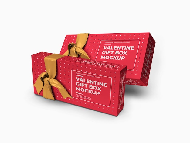 Valentine Gift Box Mockup Isolated