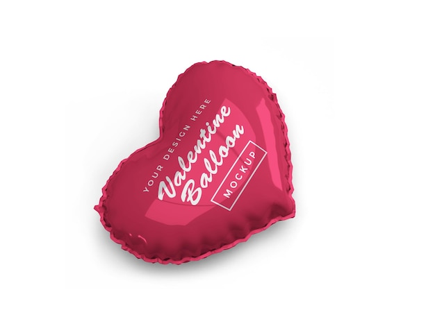 Valentine Heart Balloon Mockup Design geïsoleerd