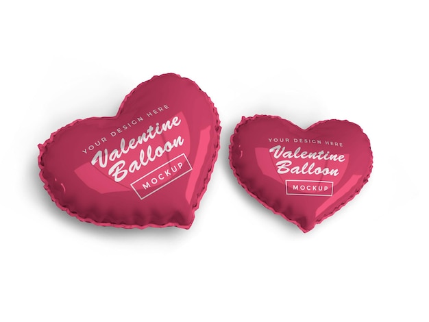 Valentine heart balloon mockup design