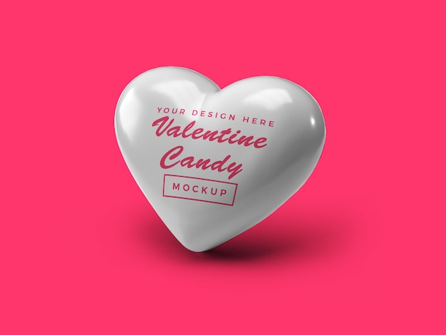 Valentine Heart Candy Makieta Projekt Na Białym Tle