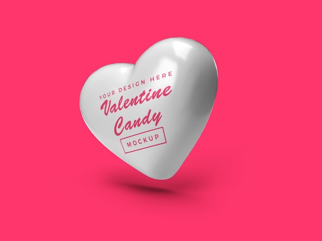 Valentine Heart Candy makieta projekt na białym tle