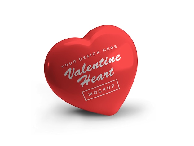 PSD valentine heart symbol mockup design isolated