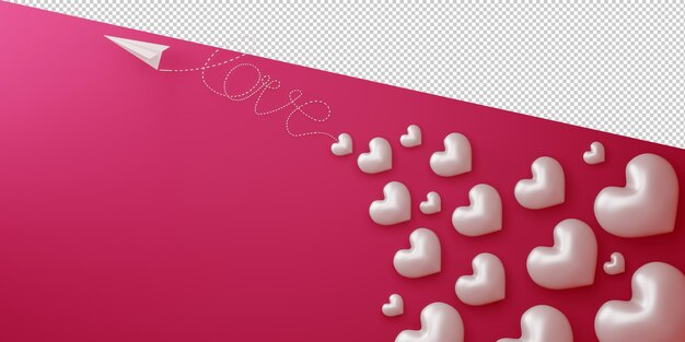 Valentine Koncepcja Karty Miłości W Renderowaniu 3d