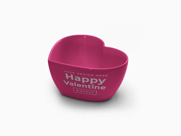 Valentine love heart container mockup design geïsoleerd