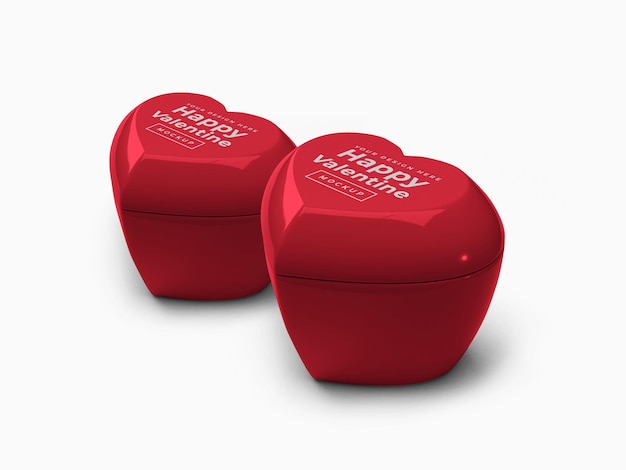 Contenitore di san valentino amore cuore con coperchio mockup