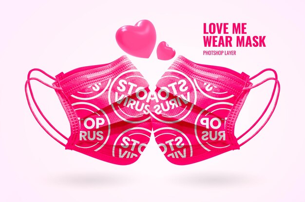 PSD valentine nosić banner reklamowy maski