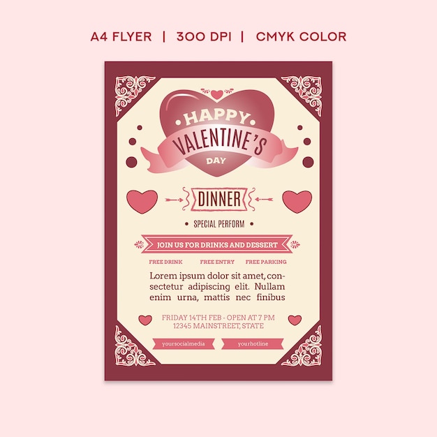 PSD valentine party flyer