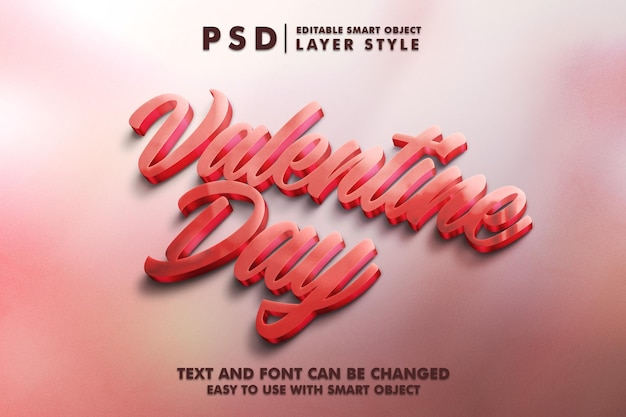 PSD valentine psd text effect