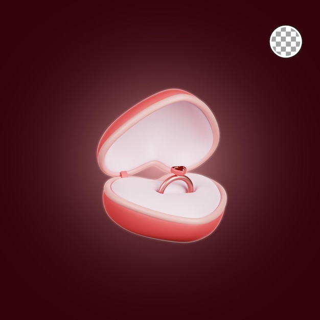 Valentine-ringdoos 3d illustratie