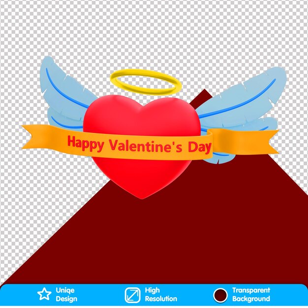 PSD valentine's day 3d happy valentine's day