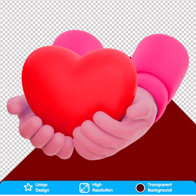 Valentine's day 3d heart in hand