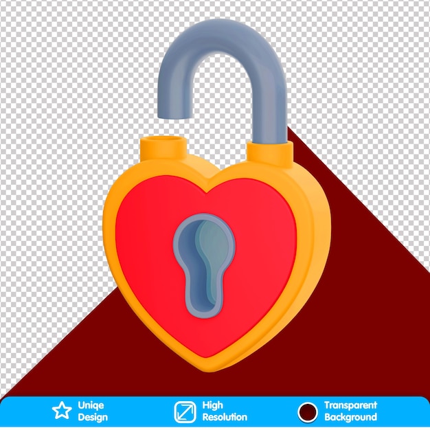 Valentine's day 3d padlock