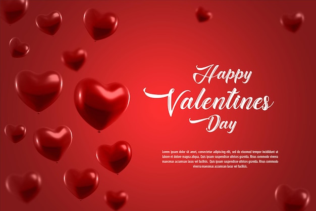 PSD valentine's day background with hearts