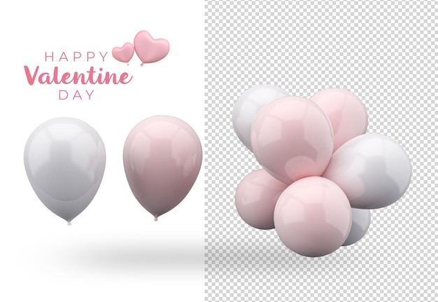 PSD design mockup di decorazione palloncino di san valentino