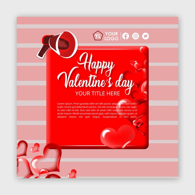 A valentine's day card with a red heart and a message that says happy valentine's day.