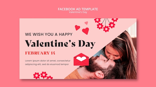 PSD modello di facebook per la celebrazione di san valentino