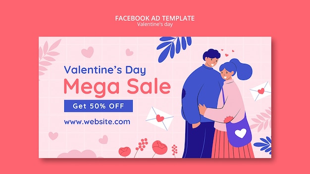 PSD modello di facebook per la celebrazione di san valentino