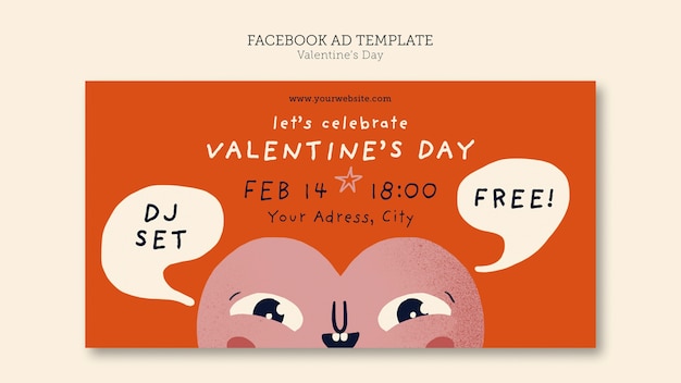 PSD modello di facebook per la celebrazione di san valentino