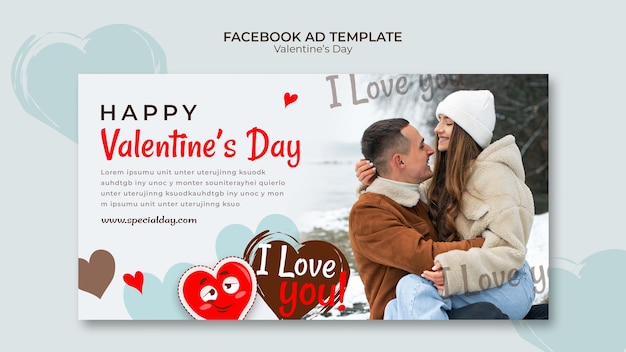 PSD valentine's day celebration facebook template