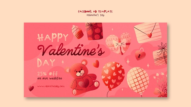 PSD valentine's day celebration facebook template