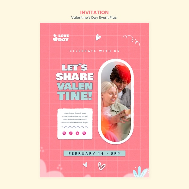 valentine's day celebration invitation template