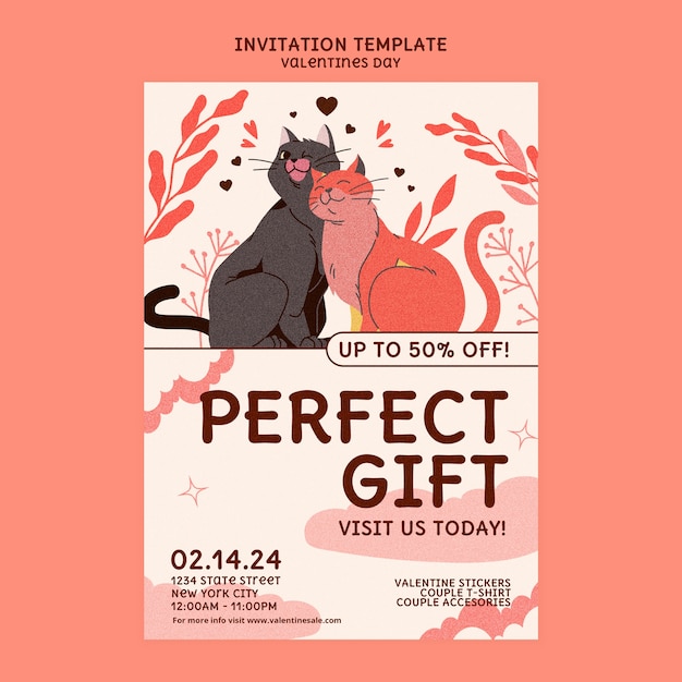 Valentine's day celebration invitation template