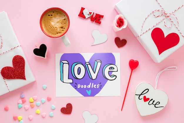 PSD valentine's day concept mock-up