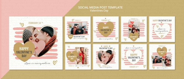 Valentine's day concept social media post template
