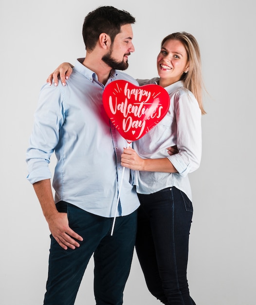 PSD valentine's day couple concept mock-up