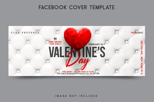 PSD valentine's day facebook cover template design