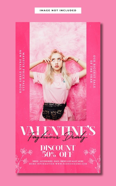 Valentine's day fashion deals social media instagram story template